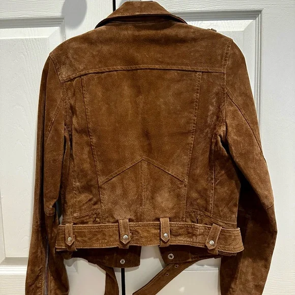 Blank NYC Tan Camel Suede Leather Motorcycle Jacket - Picture 2 of 5
